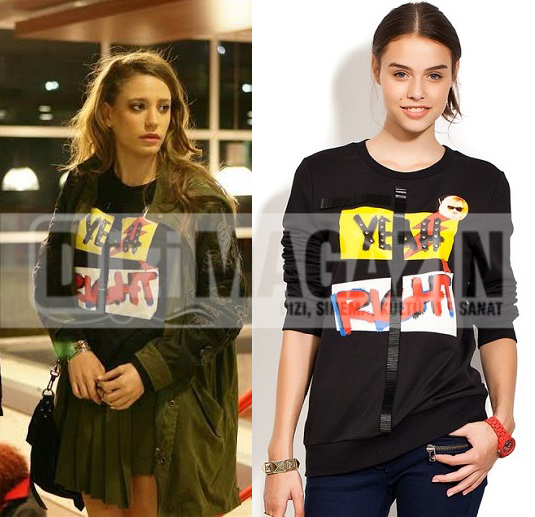 Medcezir Mira Kıyafetleri - 13. Bölüm Mira Tişört Twist