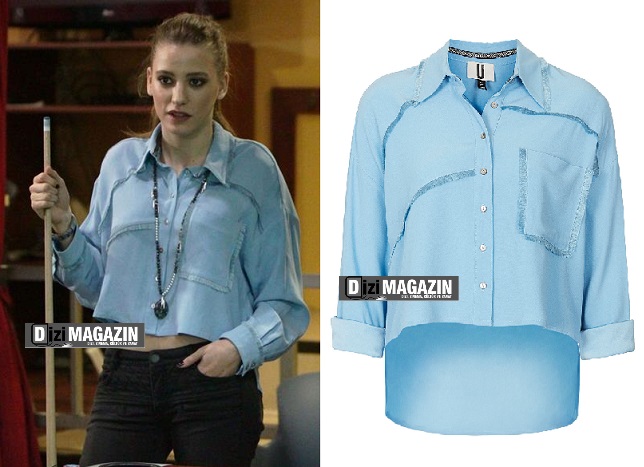 Medcezir Mira ( Serenay Sarıkaya ) Mavi Gömlek - Topshop