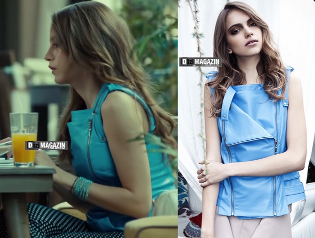 Medcezir Mira - Mavi Deri Yelek - Ayşe Armağan